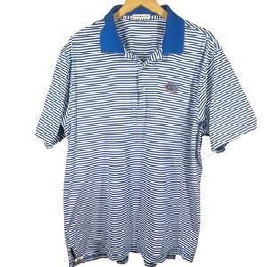 Peter Millar Mens XL Blue White Stripe Florida Gators Golf Polo Shirt NCAA